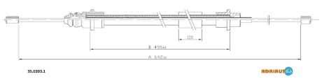 Трос зупиночних гальм adriauto 3502031