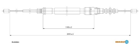 Трос остановочных тормозов adriauto 3502281