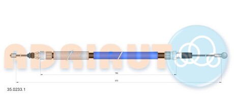 Трос зупиночних гальм adriauto 3502331