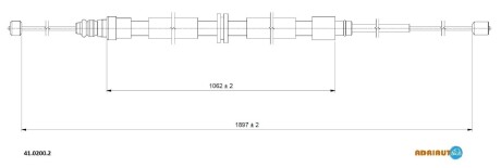 Трос остановочных тормозов adriauto 4102002