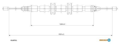Трос остановочных тормозов adriauto 4102791