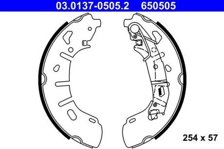 Колодки тормозные барабанные к-кт ate 03013705052 (фото 1)