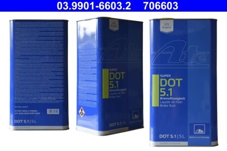 Рідина гальмівна Super DOT 5.1 (5L) ate 03.9901-6603.2