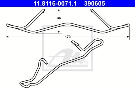 Пружина корпусу суппорта ate 11811600711