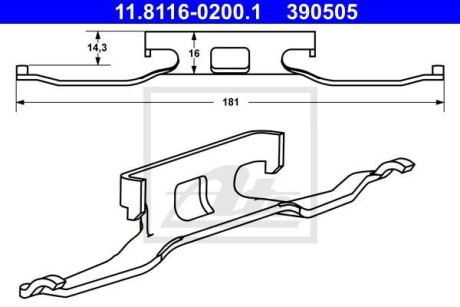 Планка суппорта (переднього) притискна MB Sprinter/Vito/VW LT ate 11.8116-0200.1