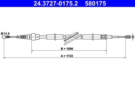 Трос зупиночних гальм ate 24372701752