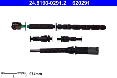 Датчик износа тормозных колодок ate 24.8190-0291.2