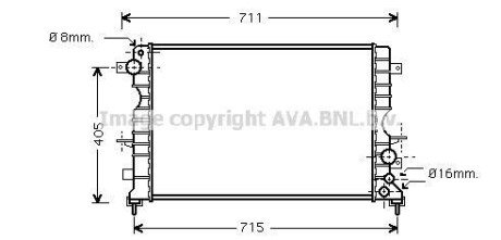 AVA LAND ROVER Радіатор охолодження двиг. Discovery II 2.5Td 98- ava cooling au2165