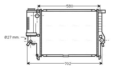 Радиатор, Система охлаждения двигателя ava cooling bw2140 (фото 1)