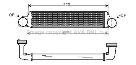 AVA BMW Інтеркулер E83 X3 2,0D-3,0D 04- ava cooling bw4280