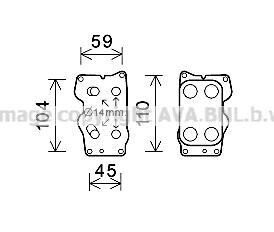 AVA CITROEN Масляний радіатор (без корпуса) C4 Grand Picasso, C5 III, DS4/5, Jumpy, Fiat Scudo, Ford Galaxy, Focus III, Kuga, Peugeot 2.0HDI/TDCI ava cooling cn3307