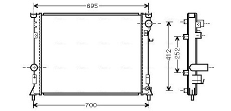 Радиатор охлаждения двигателя Chrysler 300C (05-, 11-) MT/AT AVA ava cooling cr2097