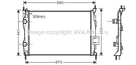 AVA NISSAN Радіатор охолодження Qashqai 1.6/2.0 1.6/2.0 09- ava cooling dn2413