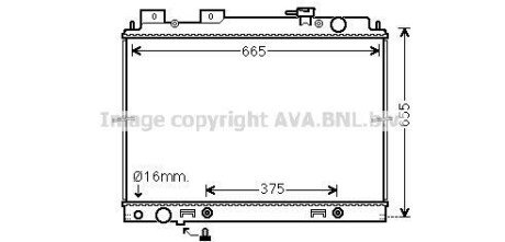 AVA NISSAN Радіатор охолодження двиг. NAVARA NP300 3.0 dCi 10-, PATHFINDER III 3.0 dCi 10- ava cooling dn2430