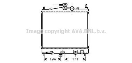 Радіатор охолодження двигуна Nissan Micra 1,2i 1,4i AT 03>10, Note 1,4i 1,6i AT 06> AVA ava cooling dna2248