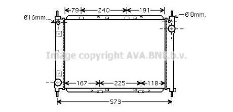 AVA NISSAN Радіатор охолодження двиг. MICRA III 1.5 03- (механіка), NOTE 1.5 06- (механіка) ava cooling dna2261