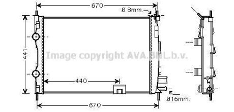 AVA NISSAN Радіатор охолодження двиг. QASHQAI / QASHQAI +2 I 1.5 dCi 06- ava cooling dna2287