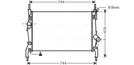 Радиатор охлаждения двигателя Ford Tranzit (06-) 2,2d 2,4d MT AVA ava cooling fd2404