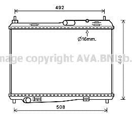 AVA FORD Радіатор охолодження двиг. B-Max, Fiesta VI, Transit 1.0 12- ava cooling fd2620