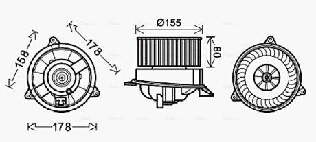 Вентилятор отопителя салона Ford Connect 1,8DI-TDCI 02>, Mondeo III man AC AVA ava cooling fd8495