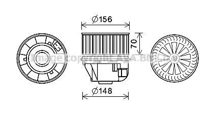 Вентилятор обігрівача салону Ford Focus (04-12), C-MAX (07-10) AVA ava cooling fd8612