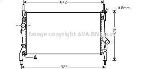 AVA FORD Радіатор охолодження двиг. TRANSIT TOURNEO 2.2 TDCi 06-, 2.3 06-, 2.4 06- ava cooling fda2405