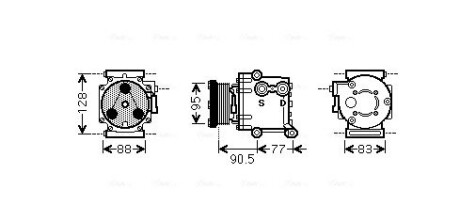 Компрессор кондиціонера Ford Fiesta Fusion 1,25-1,6i, Fiesta 1,25-1,6i 08> AVA ava cooling fdak434