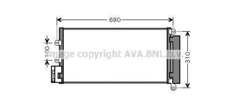 AVA FIAT Радіатор кондиціонера (конденсатор) Linea 1.3/1.6D 07- ava cooling fta5356d