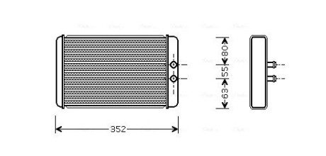 Радіатор обігрівача салону Citroen Jumper Fiat Ducato Peugeot Boxer 2,0d 2,2d 2,8d 02> AVA ava cooling fta6265