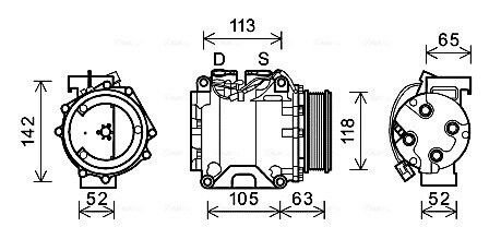 Компрессор кондиционера HONDA ACCORD 2003-(AVA) ava cooling hdak238 (фото 1)