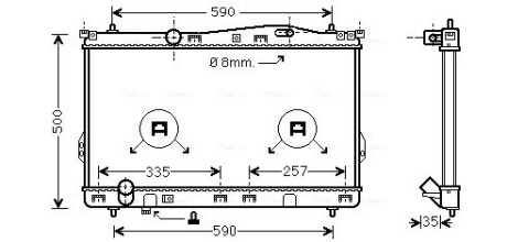 Радіатор охолодження HYUNDAI TRAJET (FO) (99-) 2.0-2.7 (Ava) ava cooling hy2077