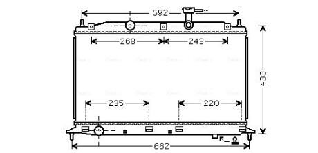 Радіатор охолодження двигуна Hyundai Accent 1,4-1,6i 05>10 MT AC+/- AVA ava cooling hy2188 (фото 1)