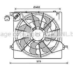 AVA HYUNDAI Вентилятор радіатора (дифузор в зборі) SANTA FE II 09- ava cooling hy7562