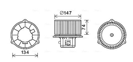 Вентилятор отопителя салона Hyundai Santa Fe 2.0i 2.4i 2.7i (00-) AVA ava cooling hy8354