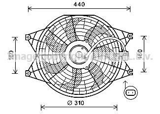 Вентилятор радіатора KIA SORENTO (2003) (AVA) ava cooling ka7537 (фото 1)