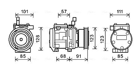 Компресор кондиціонера TUCSON/SPORTAGE III 2.0i (AVA) ava cooling kaak145 (фото 1)