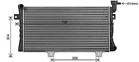 Радіатор охолодження 21214 (інж) алюм (NISSENS) AVA ava cooling la2024