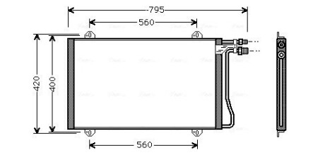 Конденсор кондиціонера MB SPRINT W901 MT/AT 95- (Ava) ava cooling ms5219