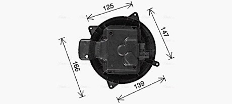 Вентилятор обігрівача салону MB ML (W164) (05-), GL (X164) (06-) AVA ava cooling ms8765