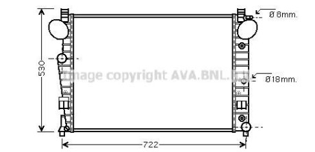 Радіатор охолодження MERCEDES S-CLASS W220 (98-) (AVA) ava cooling msa2308