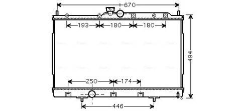 Радиатор охлаждения двигателя Mitsubishi Outlander 2,0i 2WD/4WD 5MT AC+/- 03>06 AVA ava cooling mt2183