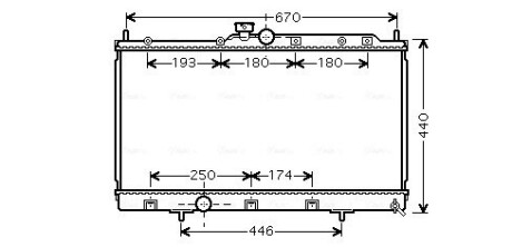 Радиатор охлаждения двигателя Mitsubishi Lancer 1,6-2,0i 03>07 AT AC+/- AVA ava cooling mt2199