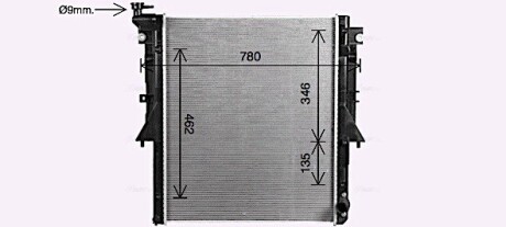 Радіатор охолодження двигуна Mitsubishi L200(15-) 2,4d 2,2d MT AVA ava cooling mt2281