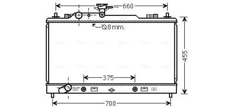 Радиатор охлаждения двигателя Mazda 6 (07-) 2.0i AT AC+/- AVA ava cooling mz2228 (фото 1)