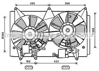 AVA MAZDA Вентилятор радіатора CX-7 2.3 06- ava cooling mz7547