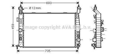 AVA OPEL Радіатор системи охолодження двигуна Meriva A 1.7DTi 03- ava cooling ol2348