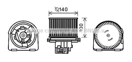 Вентилятор обігрівача салону Opel Vectra (95-03) AVA ava cooling ol8617