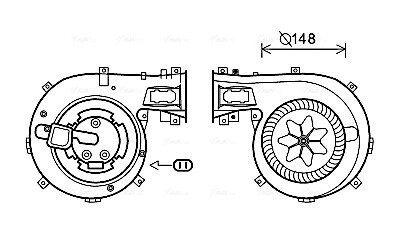 Вентилятор отопителя салона Opel Vectra C manual AC AVA ava cooling ol8630