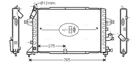 Радиатор охлаждения двигателя Opel Astra H 1,3d 1,7d 1,9d / Zafira B 1,7d 1,9d AVA ava cooling ola2364 (фото 1)