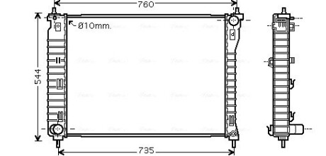 Радіатор охолодження двигуна Chevrolet Captiva Opel Antara (07-) 2,4i 3,2i MT AVA ava cooling ola2435